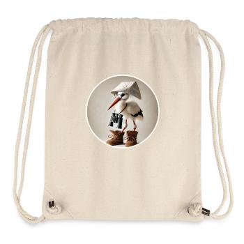 Stork with binoculars - Stanley/Stella Recycled Gym Bag - natural - Front