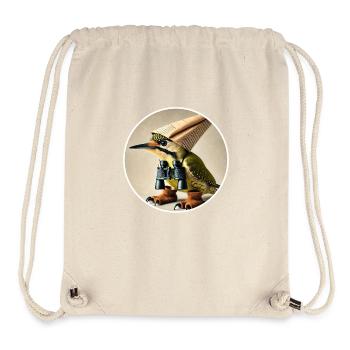 Woodpecker with binoculars - Stanley/Stella Recycled Gym Bag - natural - Front