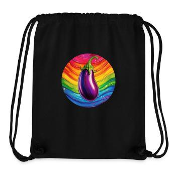 Aubergine LGBTQ - Sac à cordon recyclé Stanley/Stella - noir - Devant