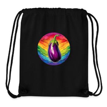 Aubergine LGBTQ - Sac à cordon recyclé Stanley/Stella - noir - Devant