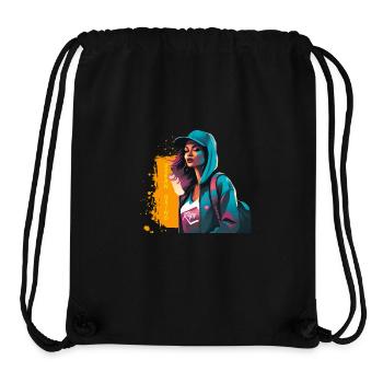 Fille urbaine - Sac à cordon recyclé Stanley/Stella - noir - Devant