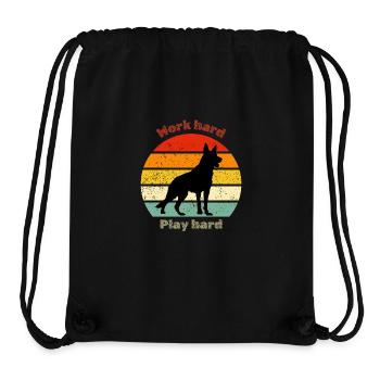 Retro German Shepherd - Stanley/Stella Recycled Gym Bag - black - Front