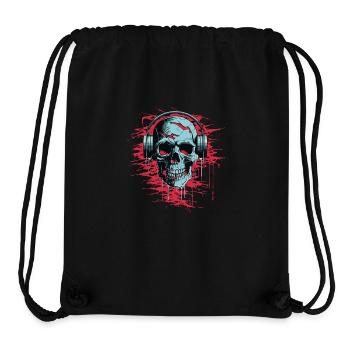 Zombie Skull Disc Jockey - Sac à cordon recyclé Stanley/Stella - noir - Devant