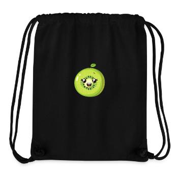 Charmant kiwi dans le style de dessin animé vert - Sac à cordon recyclé Stanley/Stella - noir - Devant