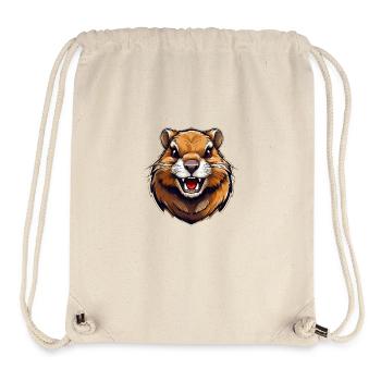 Wildes wütendes Tier kämpferisches kämpferisches Erdhörnchen - Stanley/Stella recycelter Gym Bag - Naturweiß - Vorne