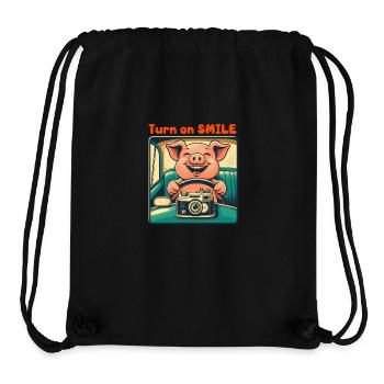 Smiling Pig - Stanley/Stella Recycled Gym Bag - black - Front