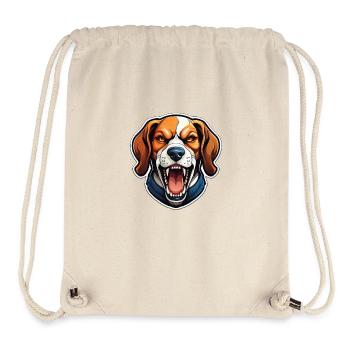 Wild angry beagle combative motivational sport - Stanley/Stella Recycled Gym Bag - natural - Front