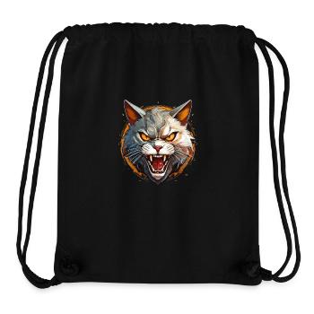 Chat sauvage en colère combatif motivation sport - Sac à cordon recyclé Stanley/Stella - noir - Devant