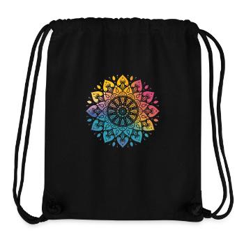 Mandala arc-en-ciel - Sac à cordon recyclé Stanley/Stella - noir - Devant