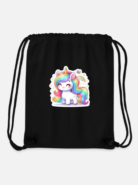 Regenbogen-Einhorn - Stanley/Stella recycelter Gym Bag - Schwarz