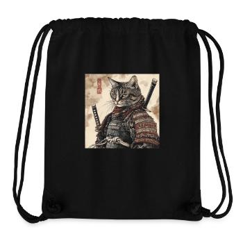 Cat Samurai Japan Ukiyo-E - Stanley/Stella Recycled Gym Bag - black - Front