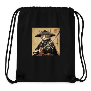 Cat Samurai Japan Ukiyo-E - Stanley/Stella Recycled Gym Bag - black - Front