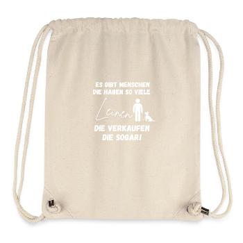 Leinen braucht der Hund - Stanley/Stella recycelter Gym Bag - Naturweiß - Vorne