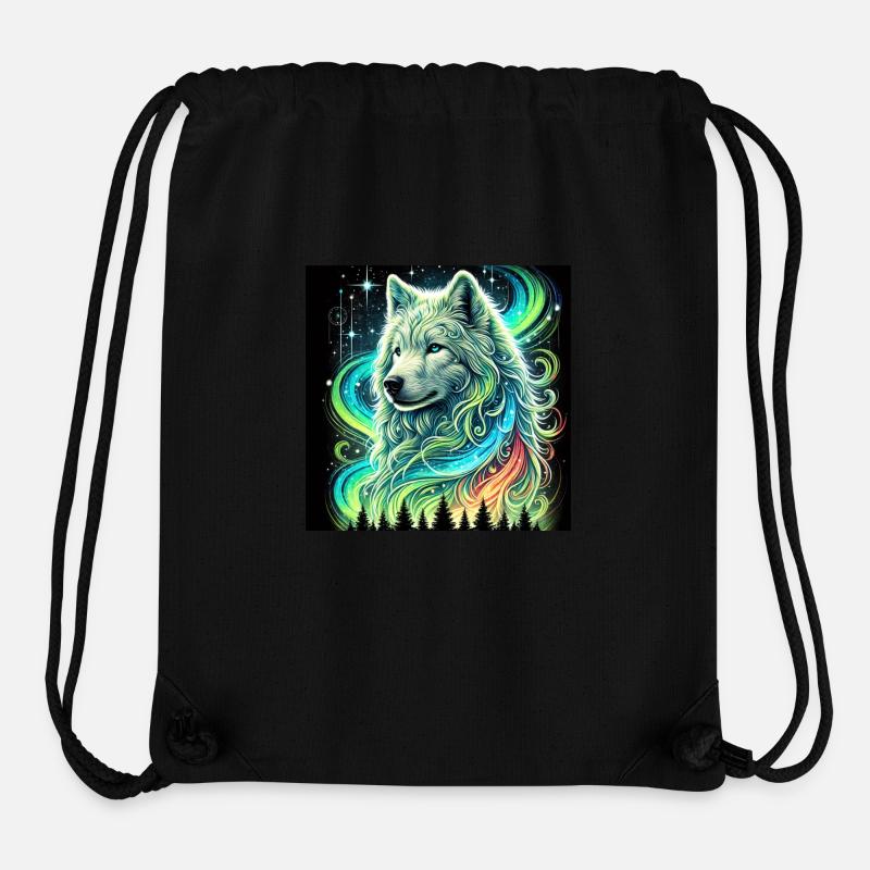Aurora Wolf - Stanley/Stella Recycled Gym Bag - black