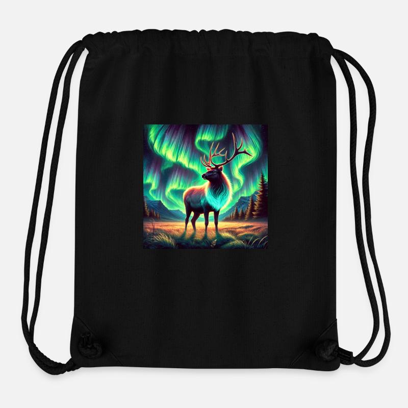 Elch und Aurora - Stanley/Stella recycelter Gym Bag - Schwarz