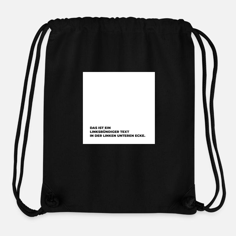Das ist ein linksbündiger Text in der linken … - Stanley/Stella recycelter Gym Bag - Schwarz