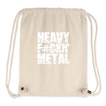 Heavy F#ckin' Metal Hard Rock Musik Text Spruch - Stanley/Stella recycelter Gym Bag - Naturweiß - Vorne