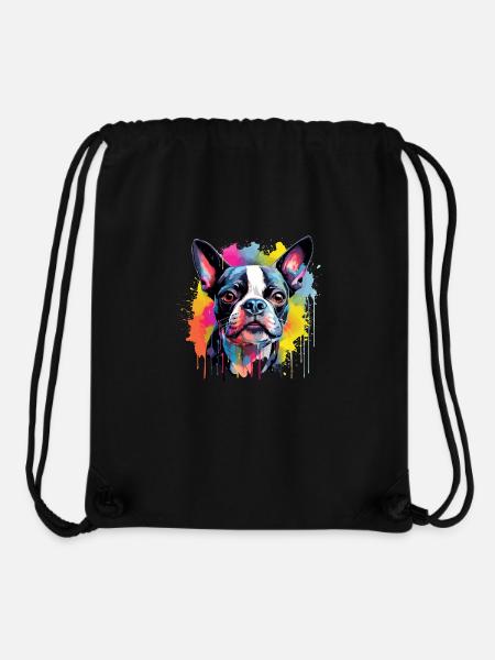Boston Terrier Hund Motiv - Stanley/Stella recycelter Gym Bag - Schwarz