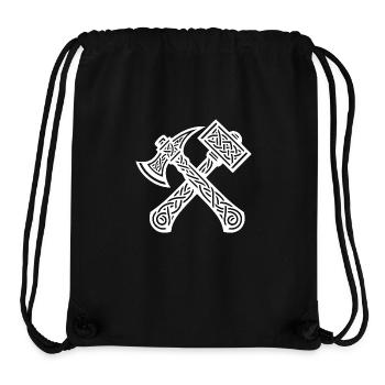 Hammer und Axt in Keltischen Knoten - Stanley/Stella recycelter Gym Bag - Schwarz - Vorne
