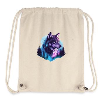 Wolf Polarlicht Wald Natur - Stanley/Stella recycelter Gym Bag - Naturweiß - Vorne