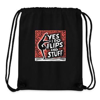 Bien sûr, je fais des flips et tout - Sac à cordon recyclé Stanley/Stella - noir - Devant
