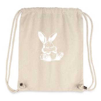 Petit lapin endormi avec de grandes oreilles - Sac à cordon recyclé Stanley/Stella - blanc naturel - Devant