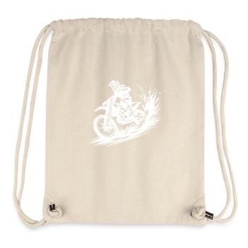Dynamic motocross illustration Drawing - Stanley/Stella Recycled Gym Bag - natural - Front