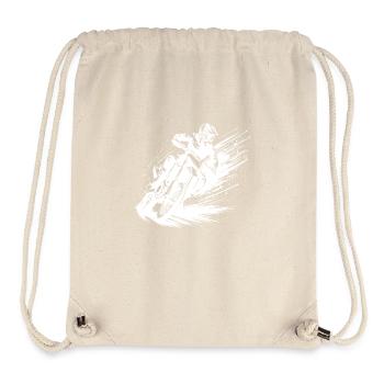 Rasanter Motocross Fahrer mit Matsch Spritzkraft - Stanley/Stella recycelter Gym Bag - Naturweiß - Vorne