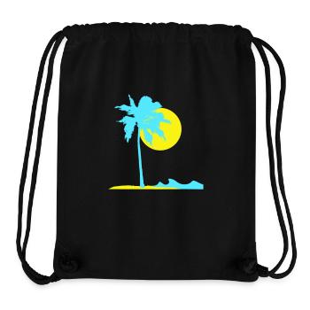 Palme Insel Strand Urlaub Sonne Meer Schön Abend - Stanley/Stella recycelter Gym Bag - Schwarz - Vorne