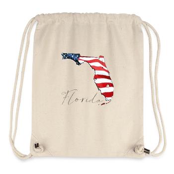 USA Flagge in der Florida State Landkarte FL - Stanley/Stella recycelter Gym Bag - Naturweiß - Vorne