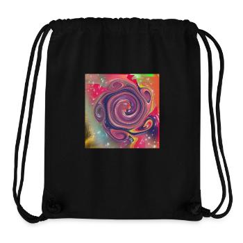 Motifs abstraits avec différentes couleurs - Sac à cordon recyclé Stanley/Stella - noir - Devant