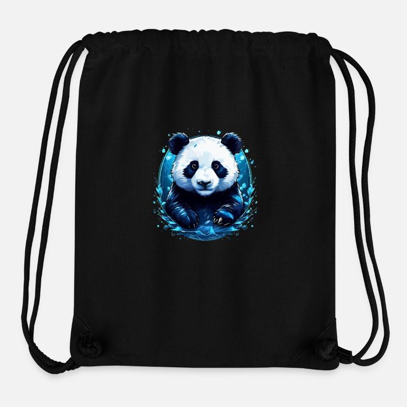 Panda im Wasser - Stanley/Stella recycelter Gym Bag - Schwarz