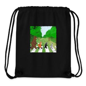 Forest Animals Crossing the Road - DIGITAL Grunge - Stanley/Stella Recycled Gym Bag - black - Front