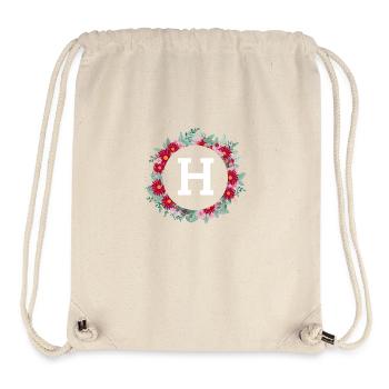 Buchstabe h Blumenkrone - Stanley/Stella recycelter Gym Bag - Naturweiß - Vorne