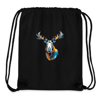 Elch-Vektor-Kunst mit lebendiger Farbillustration - Stanley/Stella recycelter Gym Bag - Schwarz - Vorne