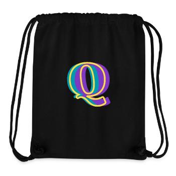 Lettre q multicolore - Sac à cordon recyclé Stanley/Stella - noir - Devant