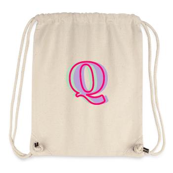 Multi-coloured letter q - Stanley/Stella Recycled Gym Bag - natural - Front