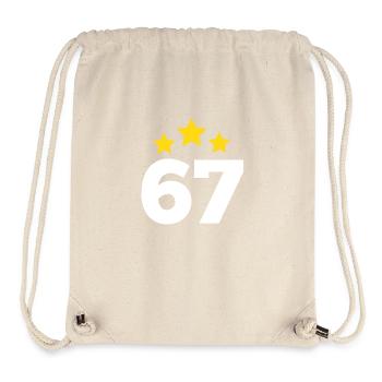 67 ans étoile - cadeau 67e anniversaire - Sac à cordon recyclé Stanley/Stella - blanc naturel - Devant