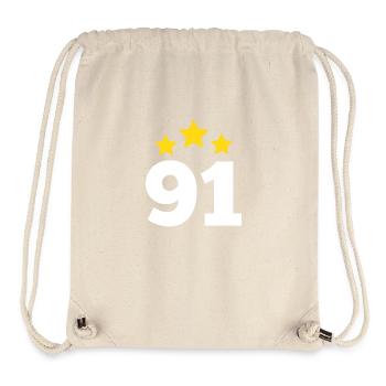 91 Years Star - 91st Anniversary Gift - Stanley/Stella Recycled Gym Bag - natural - Front