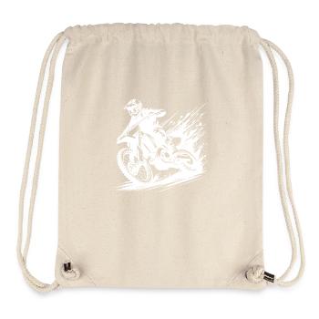 Motocross Fahrer im Matsch Illustration Zeichnung - Stanley/Stella recycelter Gym Bag - Naturweiß - Vorne