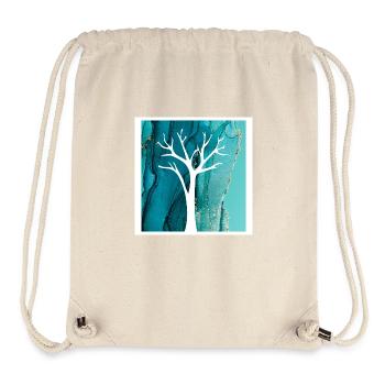 White Tree with Abstract Marble Background - Stanley/Stella Recycled Gym Bag - natural - Front