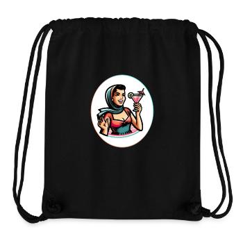 Femme des années soixante - Sac à cordon recyclé Stanley/Stella - noir - Devant
