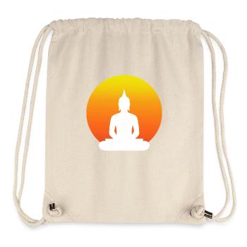 Bouddha assis en tailleur - Sac à cordon recyclé Stanley/Stella - blanc naturel - Devant