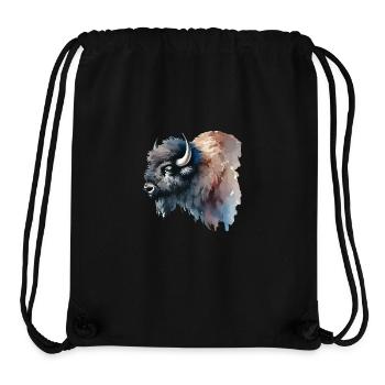 Bison Painting - Stanley/Stella Recycled Gym Bag - black - Front