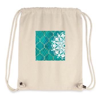Teal Mandala Moroccan Art - Stanley/Stella Recycled Gym Bag - natural - Front