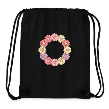 Vibrant Flower Wreath - Stanley/Stella Recycled Gym Bag - black - Front