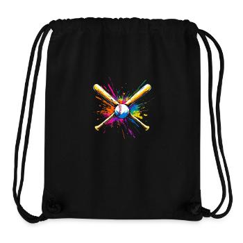Batte de baseball multicolore - Sac à cordon recyclé Stanley/Stella - noir - Devant