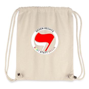 Antifa - Colorful instead of brown - white ring - Stanley/Stella Recycled Gym Bag - natural - Front