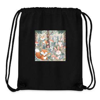 Skurrile Waldfreunde: Ein magisches Treffen - Stanley/Stella recycelter Gym Bag - Schwarz - Vorne