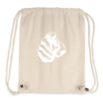 Motivational Design Index Finger Hand Gesture - Stanley/Stella Recycled Gym Bag - natural - Front